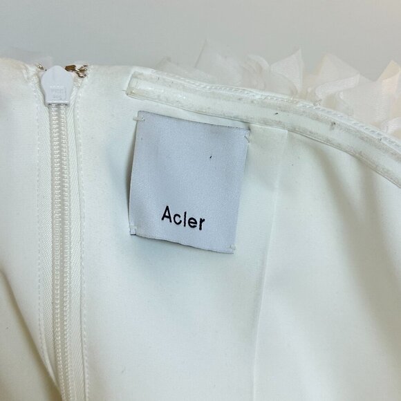 ACLER Otley Strapless Organza Mini Dress in White Size US 6 - Picture 9 of 16